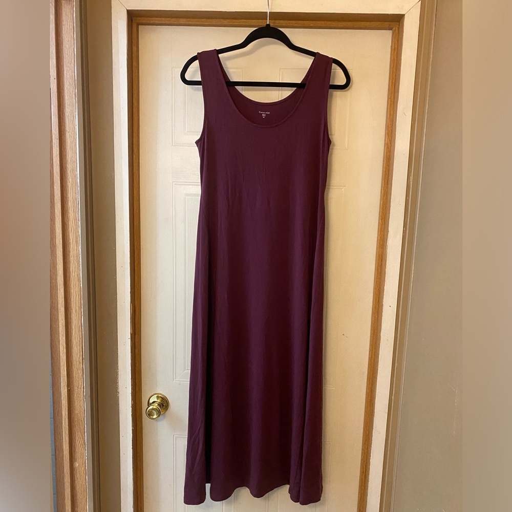 Garnet Hill Sleeveless Maxi Dress in Deep Burgundy